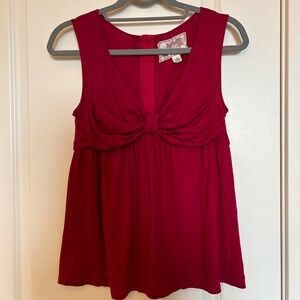 Deletta Sleeveless A-line Bright Burgundy Top